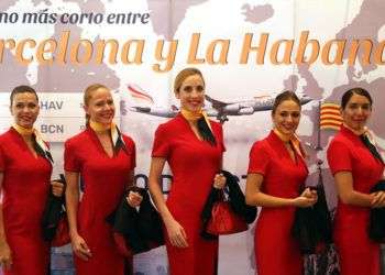Presentación de la aerolínea española Plus Ultra en La Habana. Foto: Alejandro Ernesto / EFE.