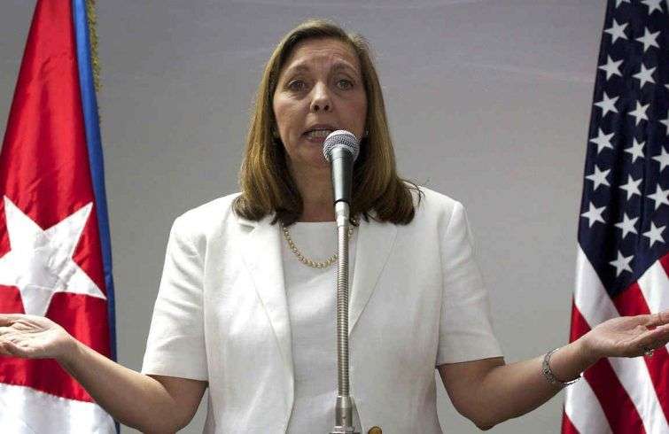 La directora general para Estados Unidos de la cancillería cubana, Josefina Vidal, durante una reunión con periodistas después de participar en conversaciones con representantes de Estados Unidos en La Habana, el 22 de enero de 2015. Foto: Desmond Boylan / AP.