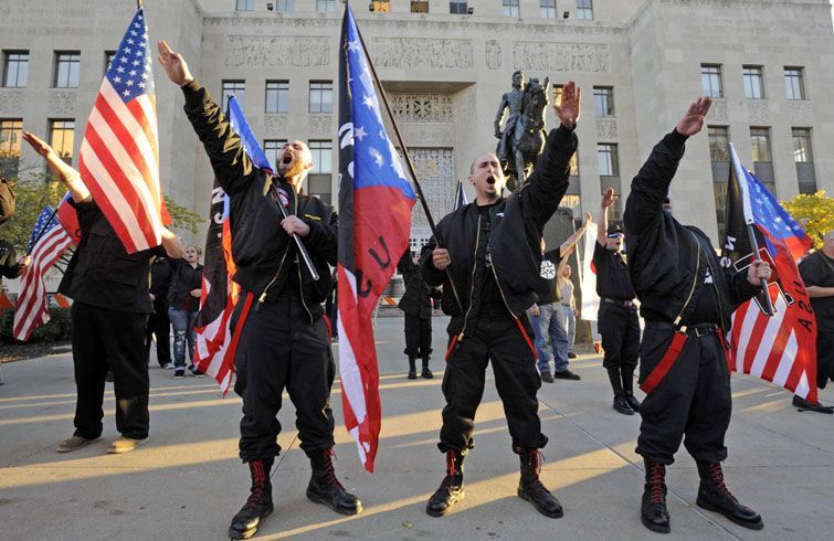 Manifestación de supremacistas blancos en los Estados Unidos. Foto: Reuters.