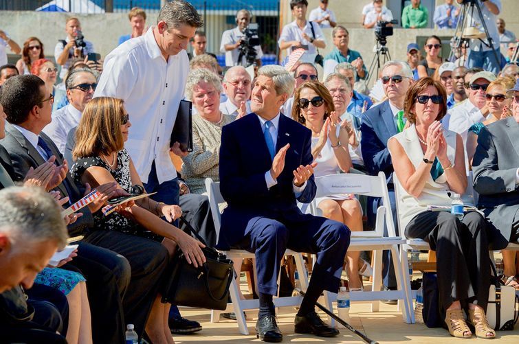 Richard Blanco in the reopening of the U.S. embassy in Cuba, August 2015. Photo: Department of State.