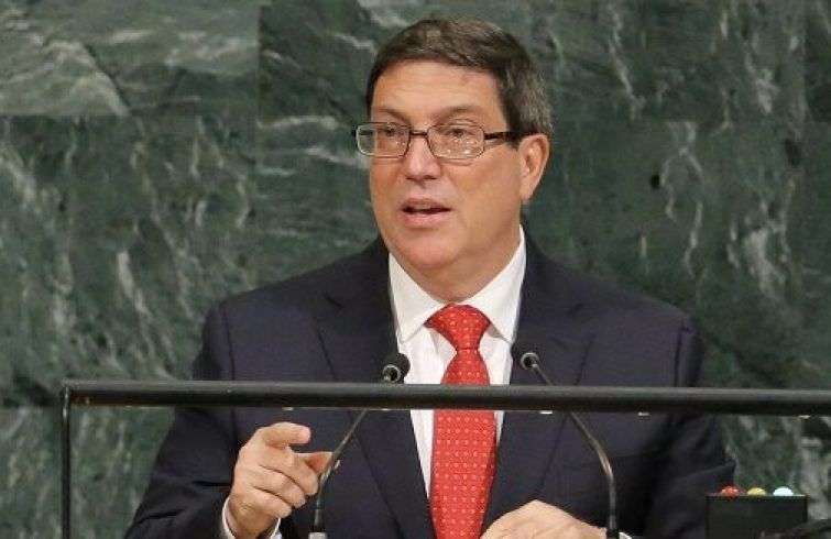 El canciller Bruno Rodríguez hoy en la Asamblea General de la ONU. Foto: Reuters.