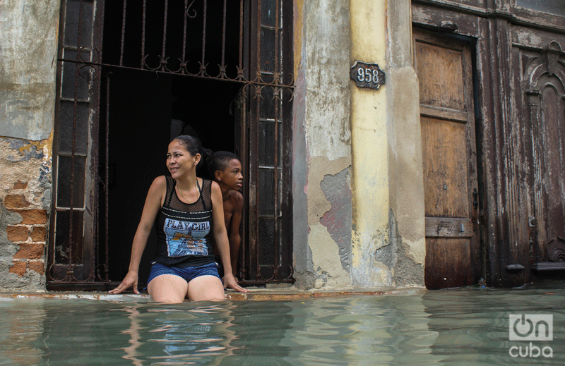 Centro Habana inundada después de Irma. Foto: Natalia Favre.