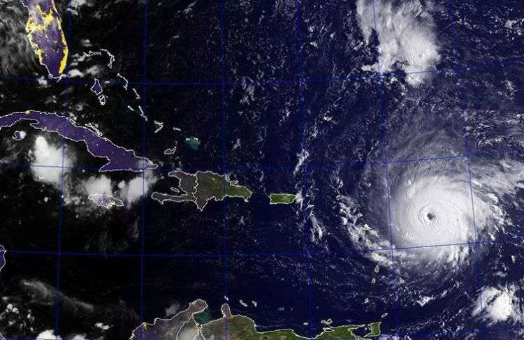 Imagen de satélite del huracán Irma.