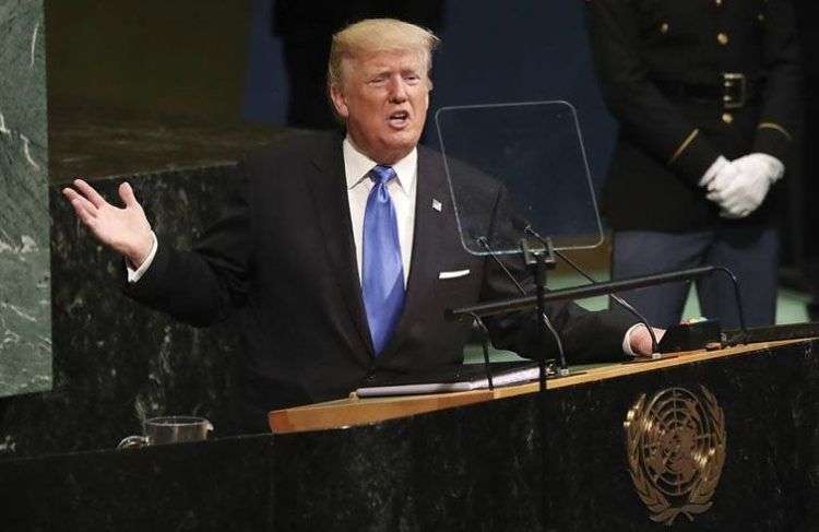 Trump habla ante la Asamblea General de la ONU. Foto: Andrew Gombert / EFE.