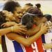 Las cubanas celebran uno de sus triunfos en el Mundial sub-23 de Eslovenia. Foto: Sitio Oficial del Torneo.