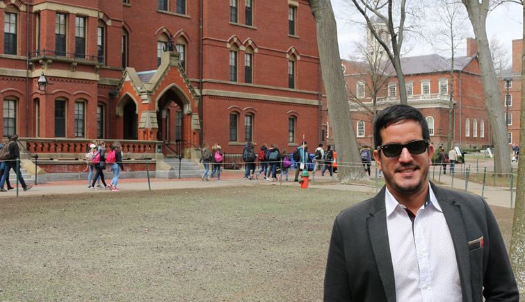 The director and journalist Danny González Lucena during his stay at Harvard. 