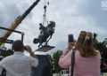 Una réplica de la escultura ecuestre de Martí que se levanta en Nueva York fue colocada en el Centro Histórico de La Habana. Foto: Otmaro Rodríguez Díaz.