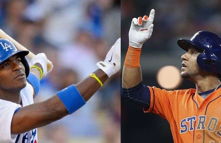 Puig y Yuli Gurriel se enfrentarán en la Serie Mundial. Fotos: dodgersnation.com y khou.com.