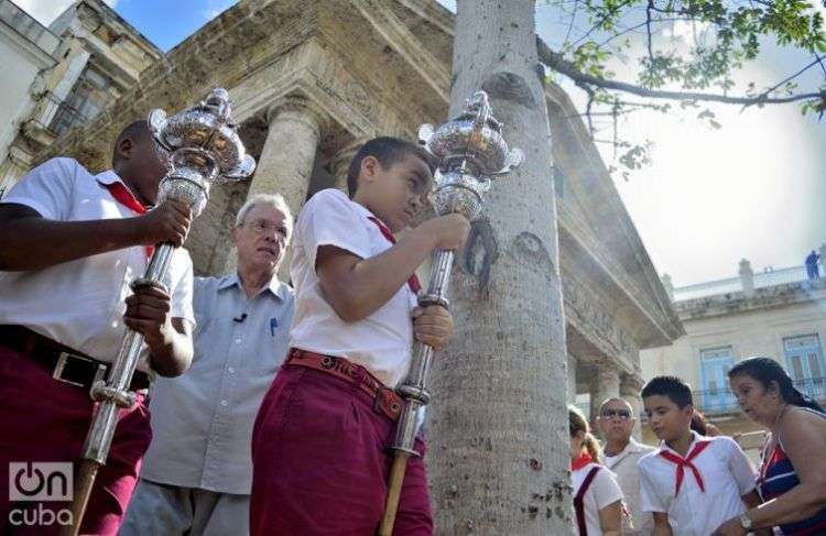 Reapertura del Templete como parte de las celebraciones por al aniversario 498 de La Habana. Foto: Otmaro Rodríguez Díaz.