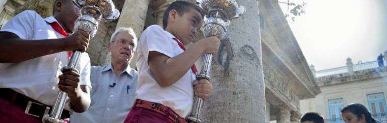 Reapertura del Templete como parte de las celebraciones por al aniversario 498 de La Habana. Foto: Otmaro Rodríguez Díaz.