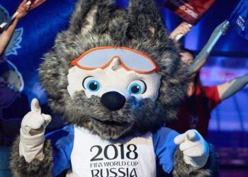 El lobo Zabivaka, la mascota del Mundial Rusia 2018. Foto: Twitter.