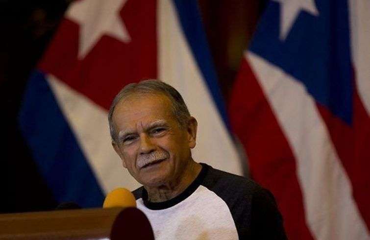 Oscar López Rivera en Cuba. Foto: Prensa Latina / Twitter.