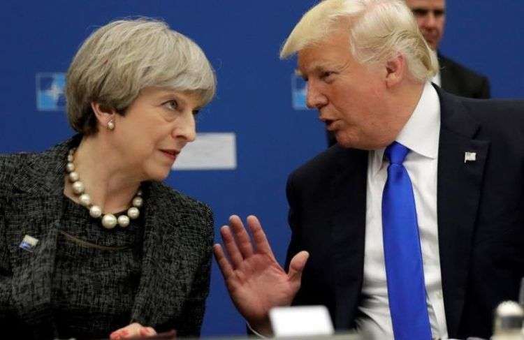 "No te enfoques en mi", le dijo Trump a Theresa May, primera ministra británica.