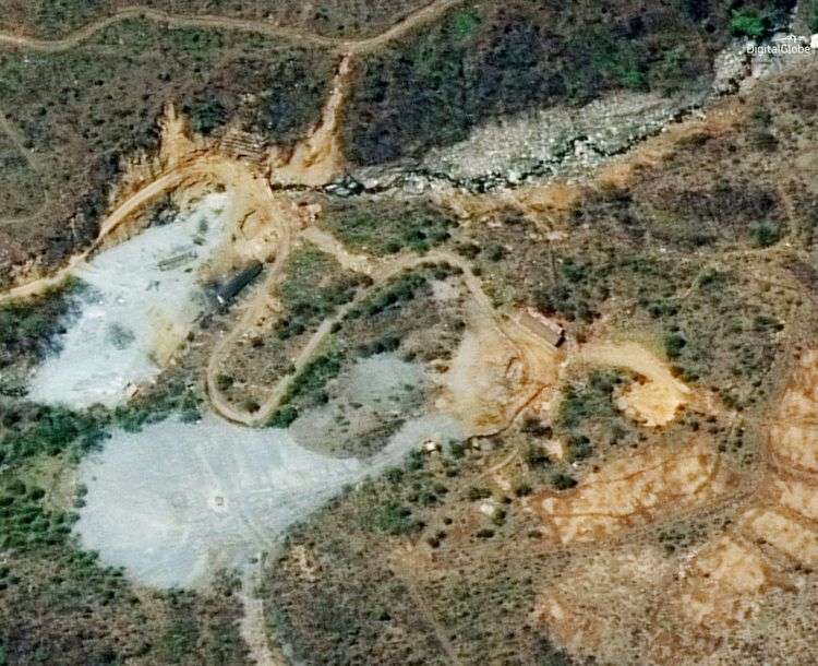 Sitio de ensayos nucleares Punggye-ri, Corea del Norte el 7 de mayo de 2018. Foto. Satellite Image ©2018 DigitalGlobe, a Maxar company vía AP.