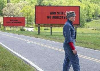 Frances McDormand en una escena de "Three Billboards Outside Ebbing, Missouri" nominada al Oscar a la mejor película. Imagen: Fox Searchlight vía AP.