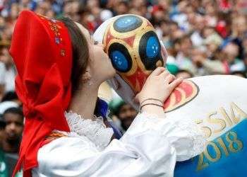 Grada rusa en el comienzo de la Copa Mundial de la FIFA. Foto: Felipe Trueba / EFE / EPA.