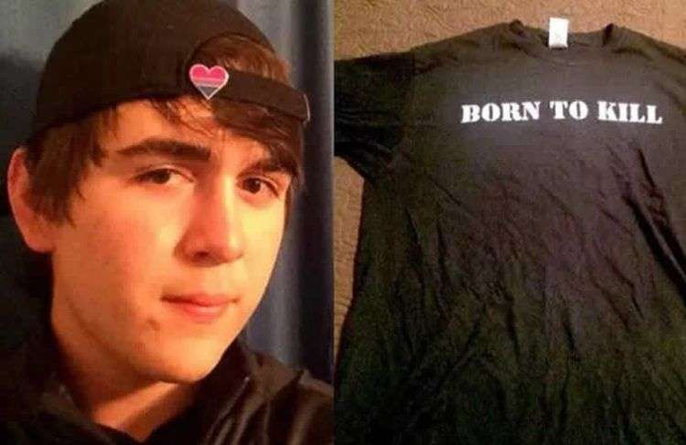 Dimitrios Pagourtzis, de 17 años, publicó en las redes su camiseta "Nacido para matar".