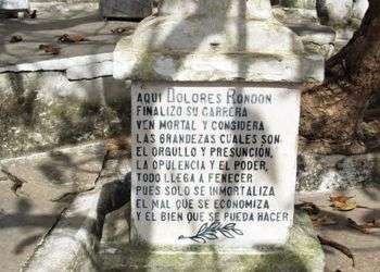 Uno de los epitafios más famosos de Cuba. Foto: Cortesía de la revista Senderos de la Oficina del Historiador de Camagüey.