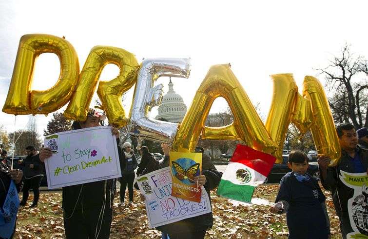 Manifestación a favor de los dreamers cerca del Capitolio en Washington. Foto: José Luis Magaña / AP.