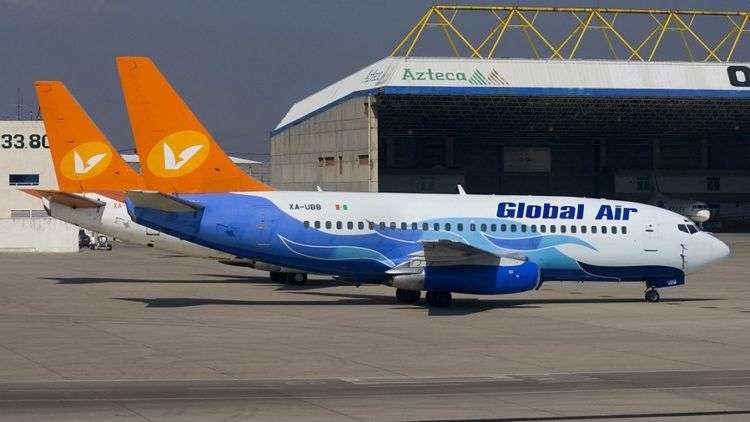 Avión de Aerolíneas Damojh, también registrada como Global Air.
