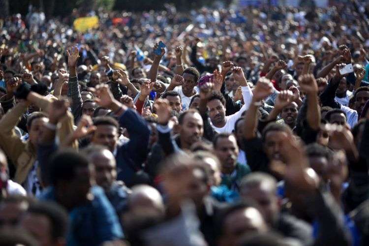 Una protesta de inmigrantes africanos en la Plaza Rabin de Tel Aviv el 5 de enero de 2014. Foto: Ariel Schalit / AP.