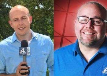 Mike McCormick, presentador del canal WYFF-TV en la localidad de Greenville (Carolina del sur), y el fotoperiodista Aaron Smeltzer.