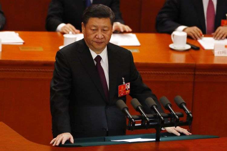 El presidente de China, Xi Jinping, ofrece un discurso en la clausura del Congresio Nacional del Pueblo, en Beijing, China, el 20 de marzo de 2018. Foto: Ng Han Guan / AP.