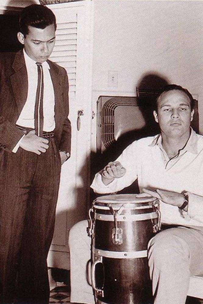 Cabrera Infante con Marlon Brando en La Habana.