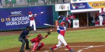 Imagen del juego entre Cuba y Panamá en el Mundial de béisbol sub-15. Foto: @WBSC / Facebook.