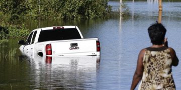 Inundaciones en Lumberton, Carolina del Norte, el martes 18 de septiembre de 2018, tras el paso del huracán Florence. Foto: Gerry Broome / AP.