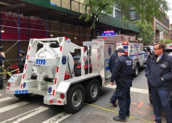 postal en Nueva York, donde se reportó otro paquete sospechoso, el 26 de octubre del 2018 Foto: Mark Lennihan / AP.