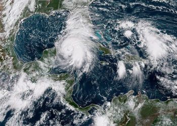 El huracán Michael en su paso por el oeste de Cuba. Imagen del satélite meteorológico.