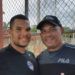 Lionard y Orestes Kindelán durante una sesión de entrenamiento en Miami. Foto: Jorge Ebro