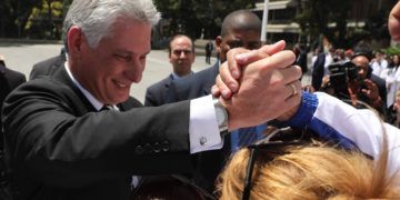 Miguel Díaz-Canel durante una visita a Caracas en mayo de 2018. Foto: Miguel Gutiérrez/EFE.