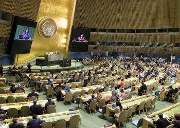 Sesión en la Asamblea General de la ONU donde se debatió la resolución cubana que pide el fin del embargo de EE.UU. contra Cuba el miércoles 31 de octubre de 2018, en la sede del organismo en Nueva York. Foto: Manuel Elias / ONU / EFE / Archivo.