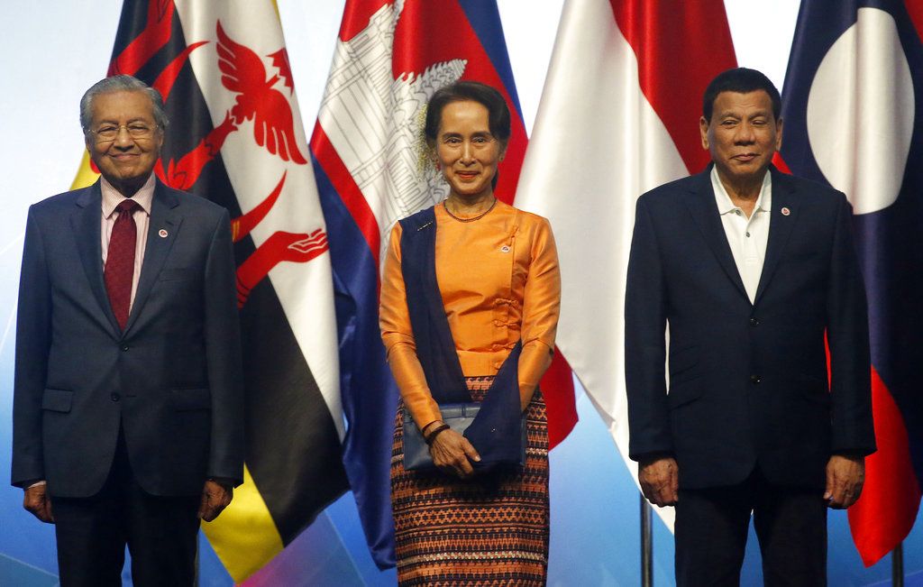 Mahathir Mohamad, Aung San Suu Kyi y Rodrigo Duterte.