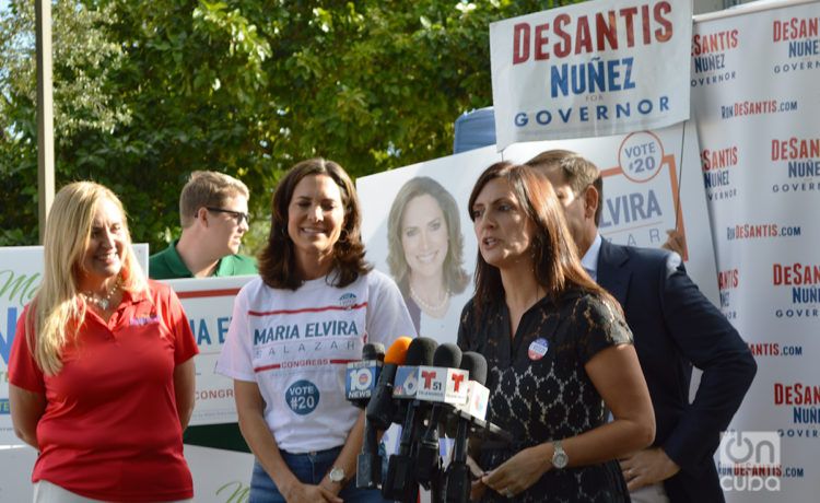 Jeanette Nuñez durante un acto de campaña en Miami. Foto: Marita Pérez Díaz.
