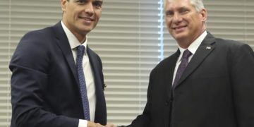 Pedro Sánchez y Miguel Díaz-Canel en la ONU. Foto: EFE.