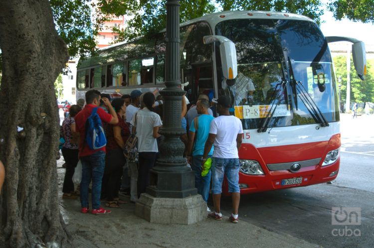 Ómnibus rutero en La Habana. Foto: Otmaro Rodríguez.