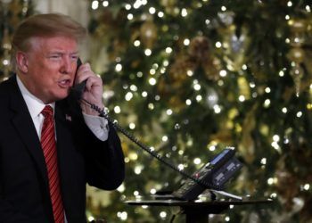 Durante la comunicación telefónica entre la niña y el presidente Trump.
