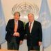 El canciller de Colombia, Carlos Holmes Trujillo, junto al secretario general de la ONU, António Guterres, en la sede de la organización en Nueva York, el 22 de enero de 2019. Foto: @CarlosHolmesTru / Twitter.