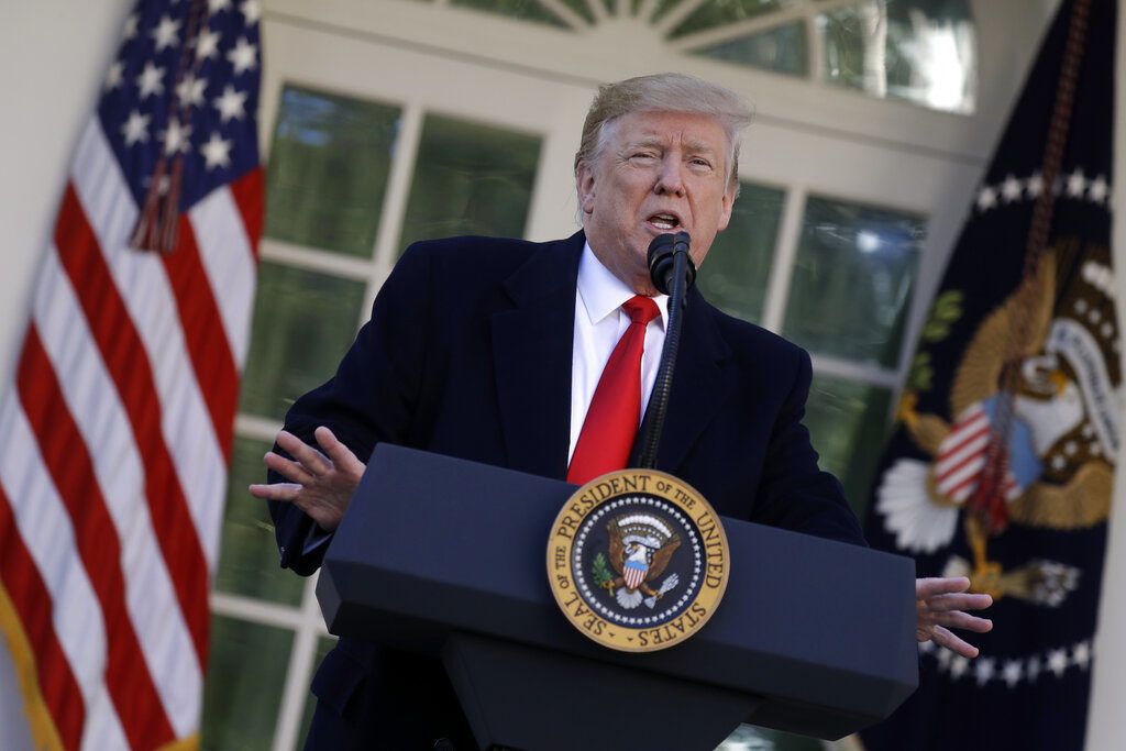 El presidente Donald Trump habla en la Rosadela de la Casa Blanca, el viernes 25 de enero de 2019, en Washington. Foto: Evan Vucci / AP.