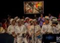 Ensamble de la Conga de Los Hoyos, los Muñequitos de Matanzas y la banda de Arturo O'Farril en el Jazz Plaza 2019, en Santiago de Cuba. Foto: Frank Lahera Ocallaghan.