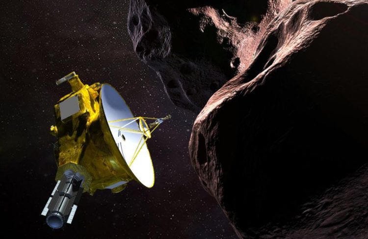 Simulación computarizada de la sonda New Horizons de la NASA en su viaje más allá de Plutón. Foto: @NASA / Twitter.