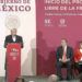 El presidente mexicano Andrés Manuel López Obrador (izq) presenta el plan para la Zona Libre en la Frontera Norte, el sábado 5 de enero de 2019. Foto: publimetro.com.mx