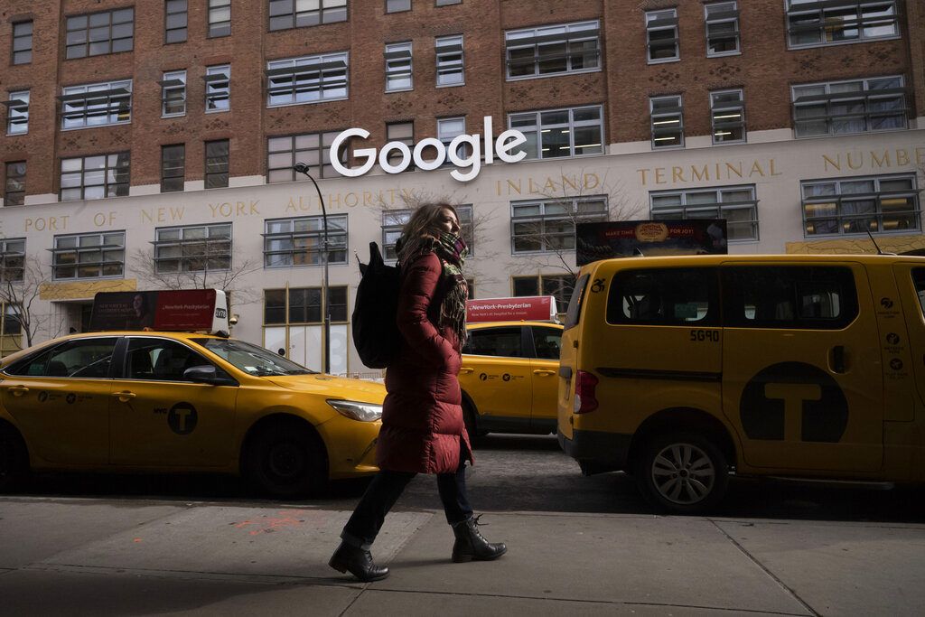 Oficinas de Google en Nueva York. (AP Foto/Mark Lennihan, Archivo)