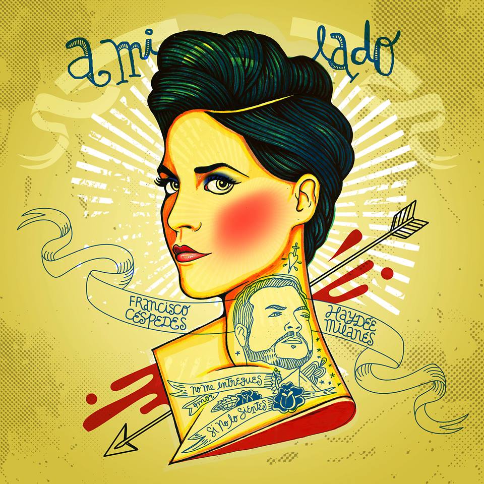 Cover diseñado por Robertico Ramos para el lanzamiento del tema "A mi lado", dúo de Haydée Milanés y Pancho Céspedes.