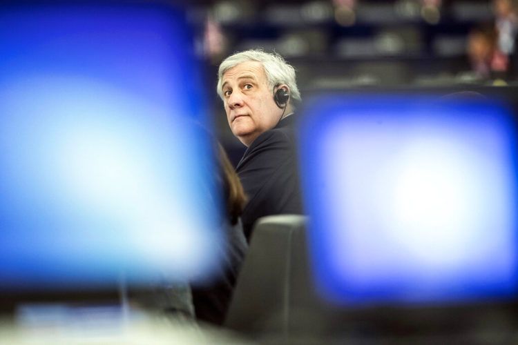 El presidente del Parlamento Europeo Antonio Tajani en el Parlamento Europeo el miércoles 27 de marzo de 2019 en Estrasburgo, Francia. Foto: Jean-Francois Badias / AP.