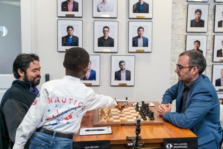 Hikaru Nakamura y Leinier Domínguez entablaron en la penúltima ronda del Nacional de Estados Unidos. Foto: US Chess
