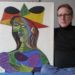 Arthur Brand junto a "Buste de Femme", un cuadro de Picasso recuperado 20 años después de su robo. Foto Time.com